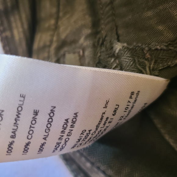 Free People Casual Olive Green Utility Cargo Pants Size 4 100% Cotton NWT - Picture 6 of 6